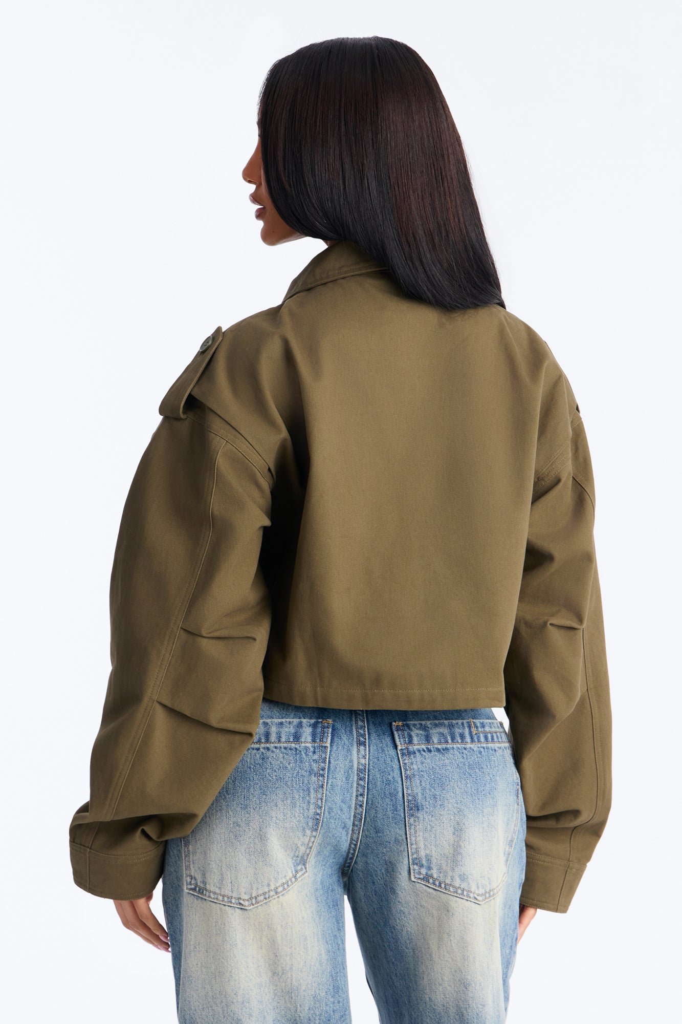 Mission Accomplished Cropped Funnel Neck Utility Jacket - Image 3