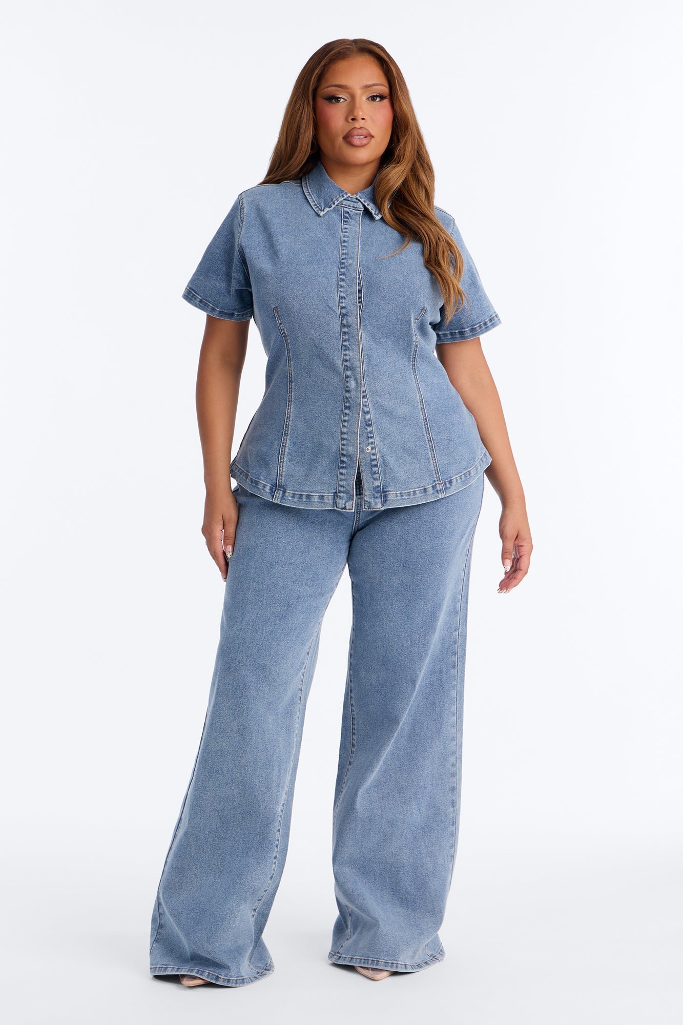 Drew Denim Short Sleeve Pant Set - Image 4