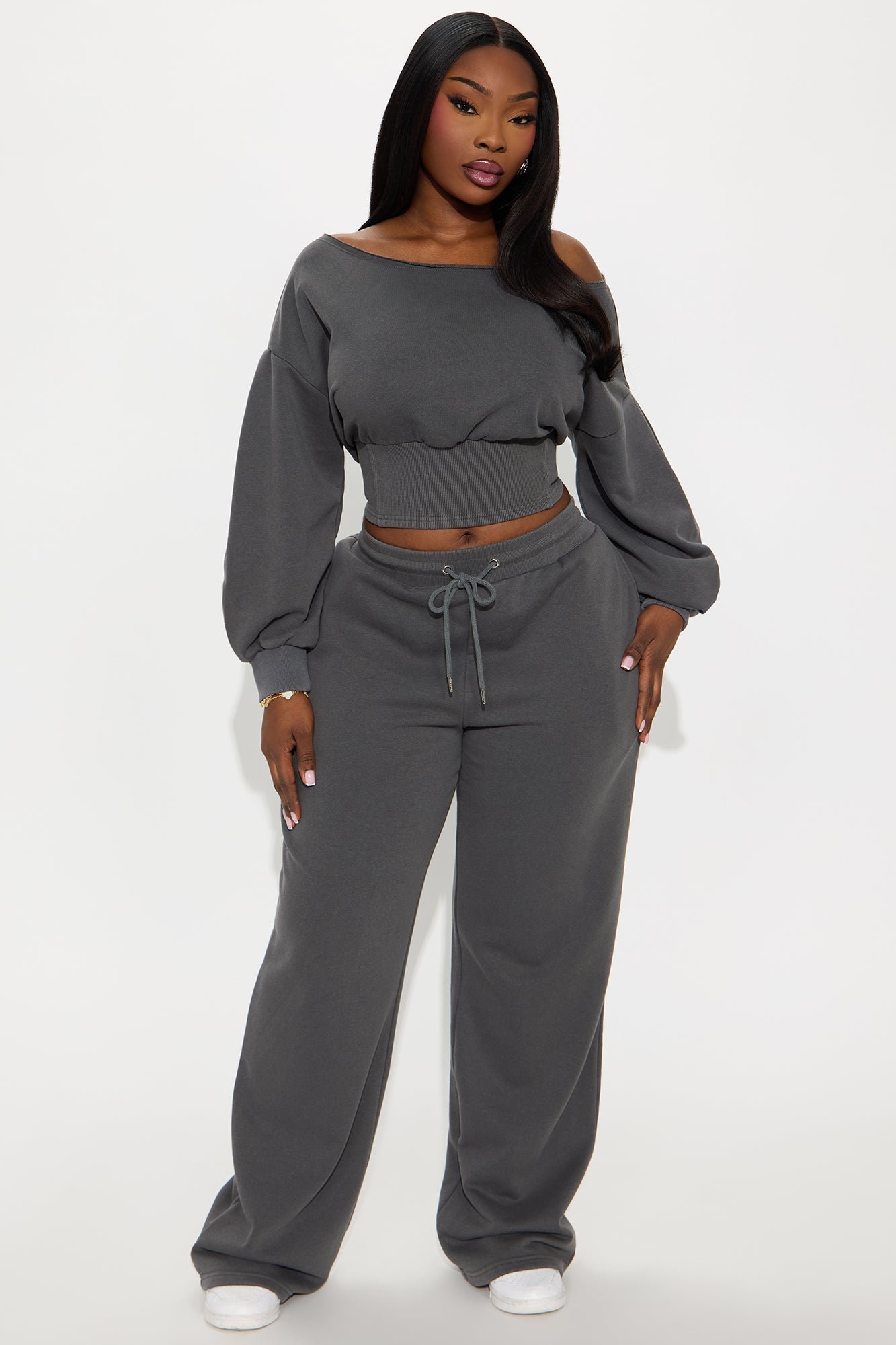 Come Find Me Washed Fleece Mix Pant Set - Image 4