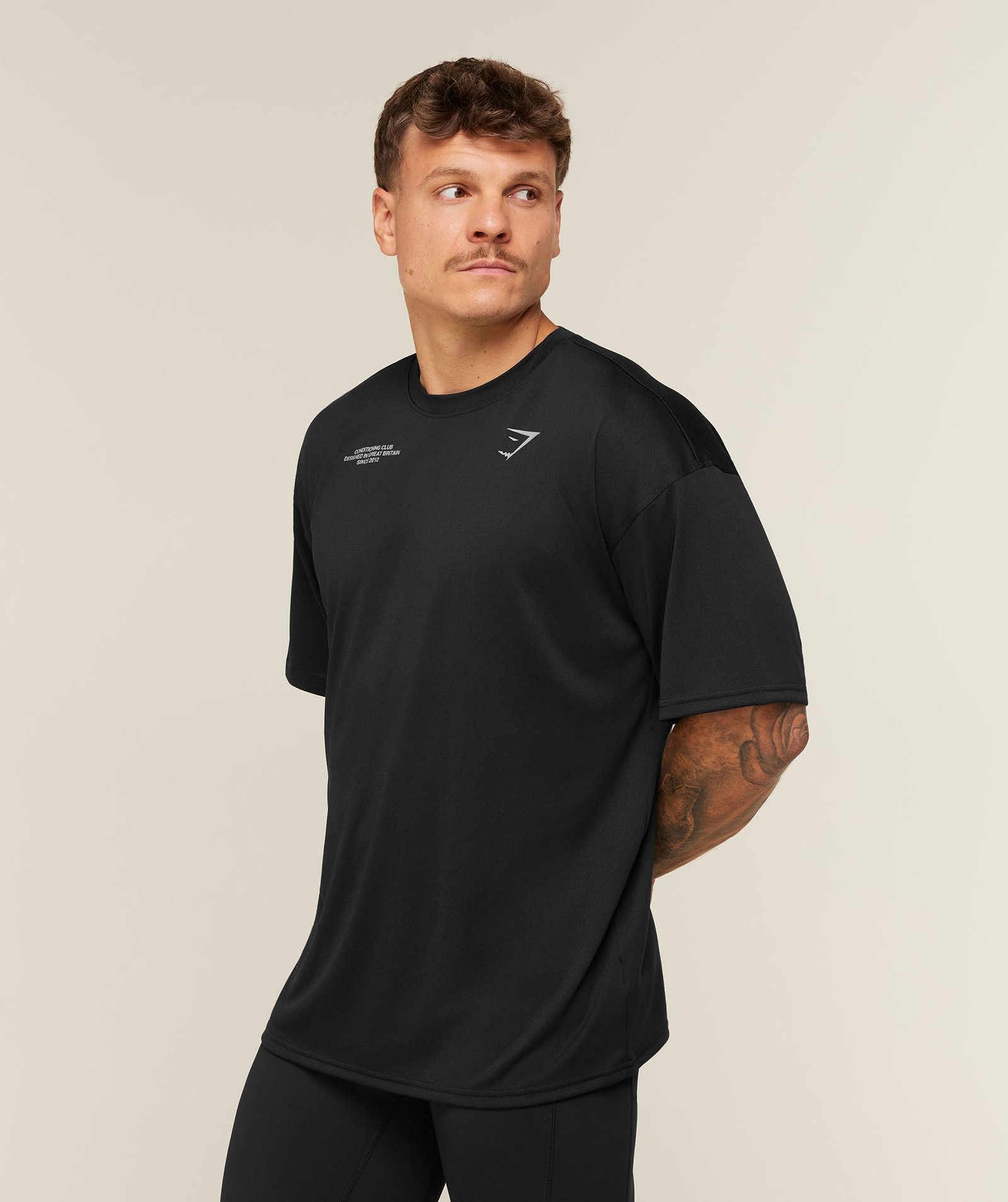 Conditioning Club Oversized T-Shirt - Black/Silver Reflective - Image 3