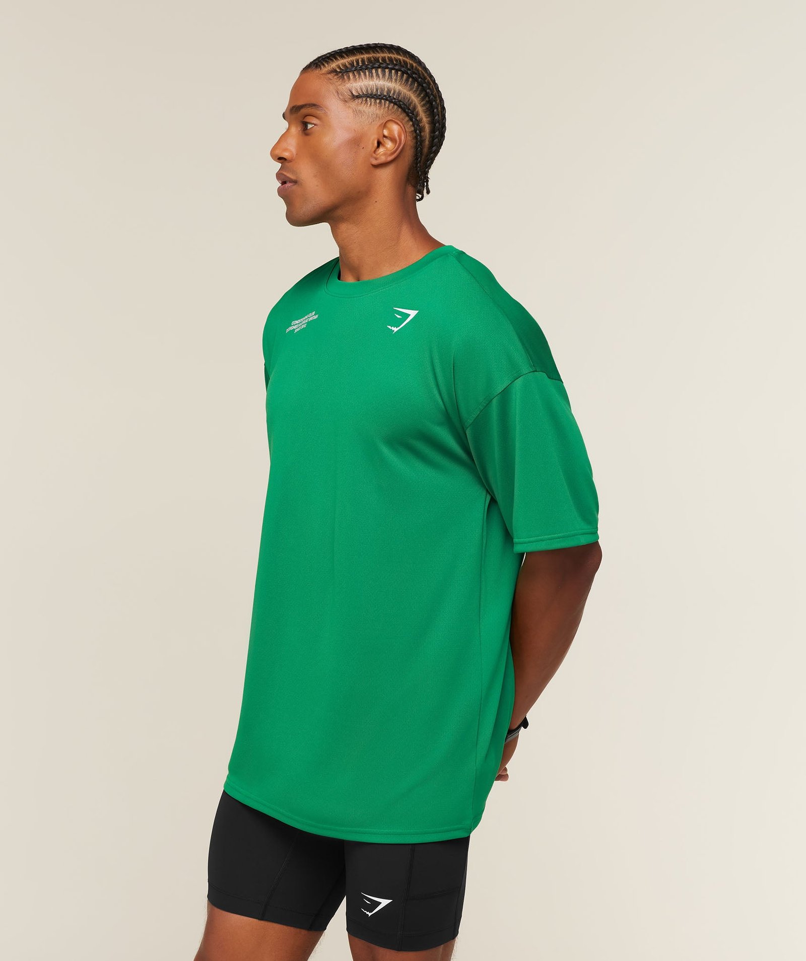 Conditioning Club Oversized T-Shirt - Track Green/White - Image 3